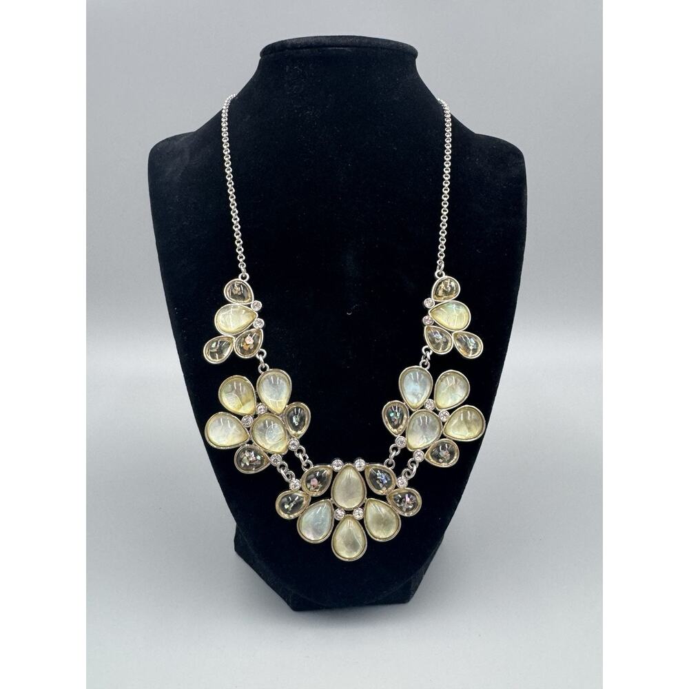 Translucent Floral Statement Bib Necklace READ DESCRIPTION